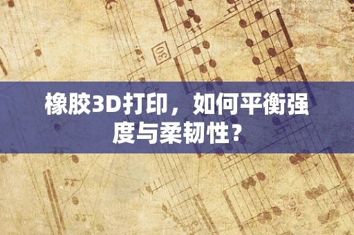 橡胶3D打印，如何平衡强度与柔韧性？