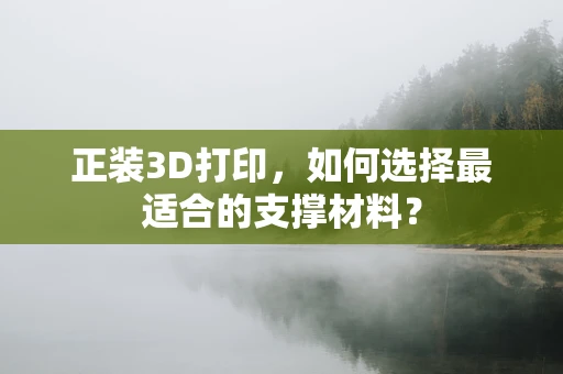 正装3D打印，如何选择最适合的支撑材料？